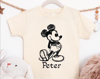 Custom Vintage Mouse Shirt Personalized Name Retro Cartoon Vacation Tee