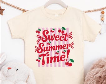 Sweet Summer Time Shirt Cherry Summer Aesthetic Kids Vacation Tee
