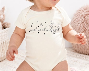 Meet Me At Midnight Onesie Cute Baby Outfit Moon Stars Newborn Gift
