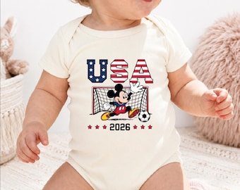 USA Soccer Baby Onesie 2026 Patriotic Soccer Fan Shirt