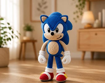 Blue Hedgehog Amigurumi Crochet Pattern PDF | Plush Toy Tutorial | Instant Digital Download
