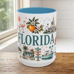 Florida Ikoner Kaffemugg | Sunshine State Tropical Beach Souvenir