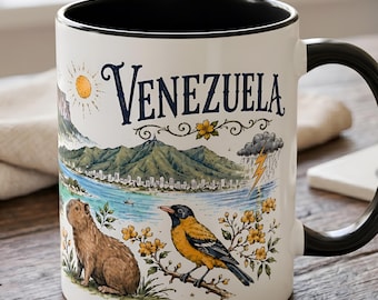 Venezuela Coffee Mug – Iconic Venezuelan Souvenir with Famous Landmarks & Cultural Icons