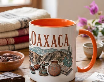 Taza de cerámica Oaxaca: diseño colorido, regalo para amantes del café (11 oz o 15 oz)
