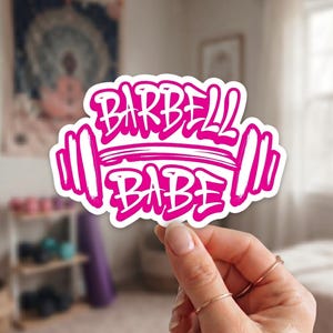 Barbell Babe vinyl decal | Kiss-cut fitness sticker