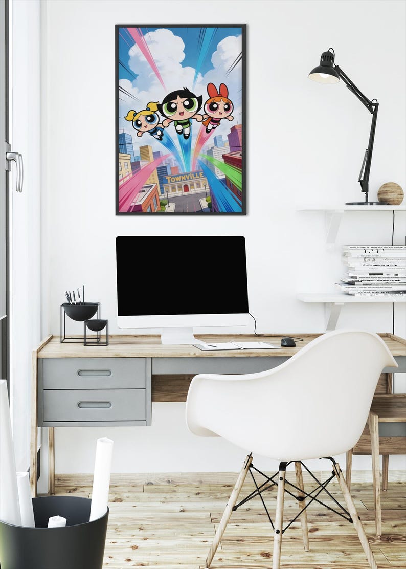 Powerpuff Girls Poster | Cute Cartoon Wall Art | Girl Power Aesthetic ...