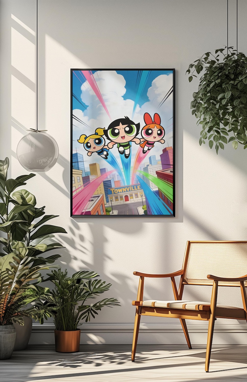 Powerpuff Girls Poster | Cute Cartoon Wall Art | Girl Power Aesthetic ...