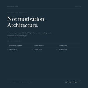 Structured Growth System — Structural Workbook — Build Deliberate Measurable Growth