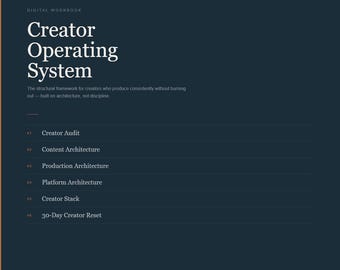 Creator Operating System — Strukturarbeitsbuch — Erstellen Sie Ihre Inhaltsarchitektur