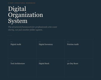 Digital Organization System — Structural Workbook — Build a Clear Digital Environment