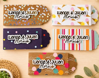 Personalized Foil Money Holder, Gift Envelope Set of 5
