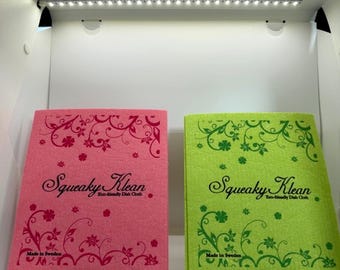 Paquete de 12 paños de cocina suecos Squeaky Klean / Hechos en Suecia / Paño de esponja biodegradable y reutilizable / 2 tamaños