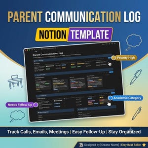 Sjabloon voor communicatielogboek voor ouders | Oproep- en e-mailtracker voor docenten | Vervolgwachtrij, opmerkingen over leerlinggedrag | Klasorganisator