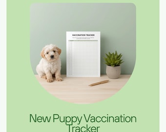 New Puppy Vaccination Tracker Printable | 16-Week Vaccine & Deworming Schedule Log PDF | Puppy Health Record | Vet Visit Planner | Download