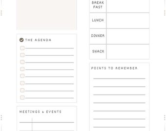 Undated Daily, weekly and monthly Planner Template | Productivity Journal (Digital Download)