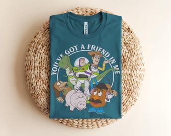 Vous avez un ami en moi, chemise Toy Story, t-shirt Woody Buzz Disney rétro, t-shirt vintage personnages Pixar, cadeau voyage meilleurs amis Disney