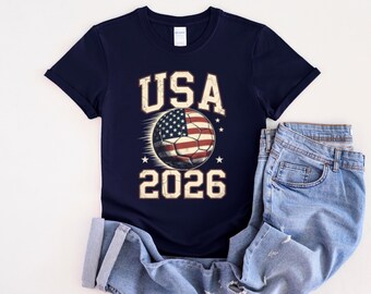 Maillot de football USA 2026, T-shirt rétro de fan de football, Vêtements patriotiques de l'équipe nationale des États-Unis