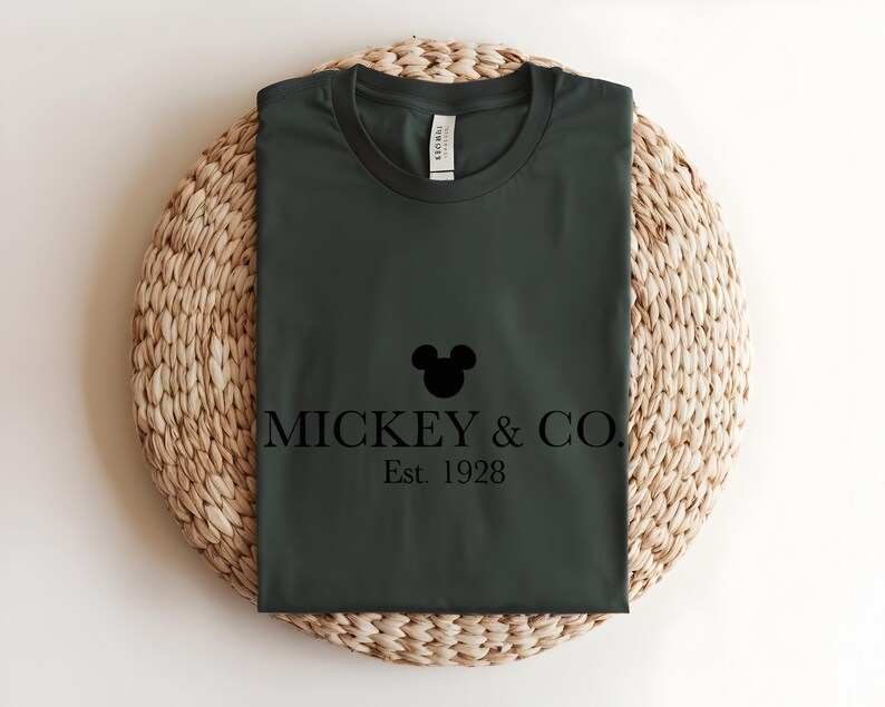 Mickey And Co Shirt, Vintage Disney T-shirt, Minimalist Mickey Tee, Est 1928 Disney Shirt, Disneyland Trip Apparel, Aesthetic Disney Gift bild 8