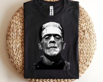 Vintage Frankenstein Monster T-Shirt Classic Horror Movie Black Tee