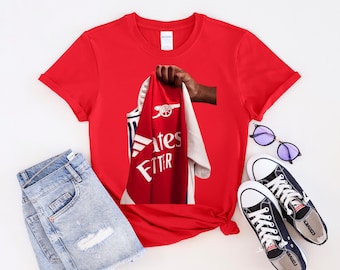 Arsenal Football Jersey Graphic T-Shirt Vintage Sports Fan White Tee