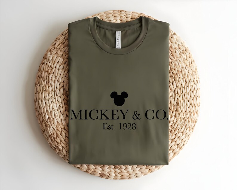Mickey And Co Shirt, Vintage Disney T-shirt, Minimalist Mickey Tee, Est 1928 Disney Shirt, Disneyland Trip Apparel, Aesthetic Disney Gift bild 3