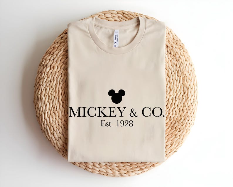 Mickey And Co Shirt, Vintage Disney T-shirt, Minimalist Mickey Tee, Est 1928 Disney Shirt, Disneyland Trip Apparel, Aesthetic Disney Gift bild 10