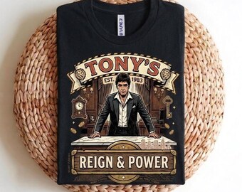 Scarface Tony Montana 1983 Reign Power Graphic T-Shirt (DTF Print)