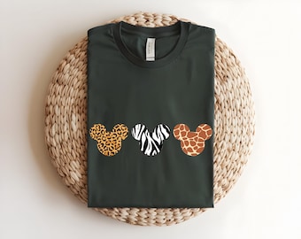 Disney Safari Shirt, Animal Kingdom Tee, Mickey Mouse Animal Print Shirt, Retro Disney Vacation Tee, Leopard Minnie Family Trip Apparel