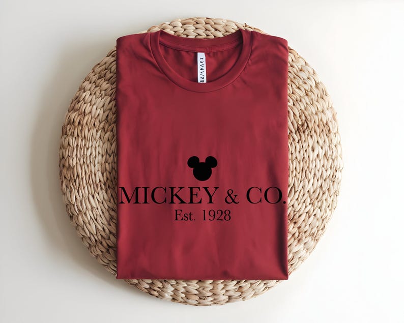 Mickey And Co Shirt, Vintage Disney T-shirt, Minimalist Mickey Tee, Est 1928 Disney Shirt, Disneyland Trip Apparel, Aesthetic Disney Gift bild 7