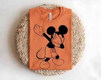 Tamponner la chemise Mickey, T-shirt Disney drôle, t-shirt rétro Mickey Mouse, t-shirt graphique dessin animé vintage, cadeau voyage en famille Disneyland, t-shirt hip hop