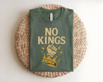 No Kings Rebellion Graphic Tee, Retro Anti Monarchy Unisex Shirt, Grunge Streetwear Top