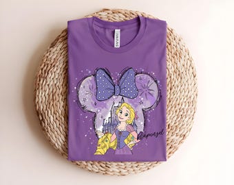 Rapunzel Castle Graphic Tee, Purple Fairy Tale Princess Shirt