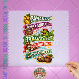 Tailgate Firefighters Banana Party Animals Ready to Press, Retro Cartoon Mascot Shirt, Tailgate and Banana Summer Sports Shirt Heat Transfer