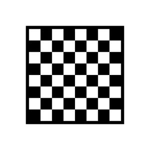 Könnte beinhalten: Ein quadratisches grafisches Muster, das aus einem sich wiederholenden Gitter aus abwechselnd schwarzen und weißen Vollquadraten besteht. Das Design zeigt eine acht mal acht Anordnung gleich großer Quadrate mit einem Schachbrettmuster.