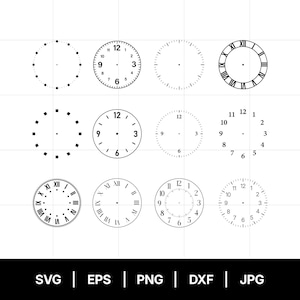 Quadrante dell'orologio SVG, Pacchetto SVG dell'orologio, Orologio PNG, Orologio da parete, Orologio vintage SVG, Quadrante dell'orologio PNG, File per Cricut dell'orologio