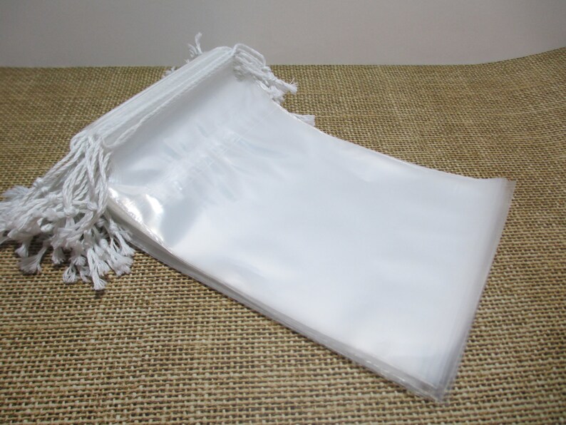 Clear Bags Drawsting Bags 100 Clear 4x6 Drawstring Bags Etsy