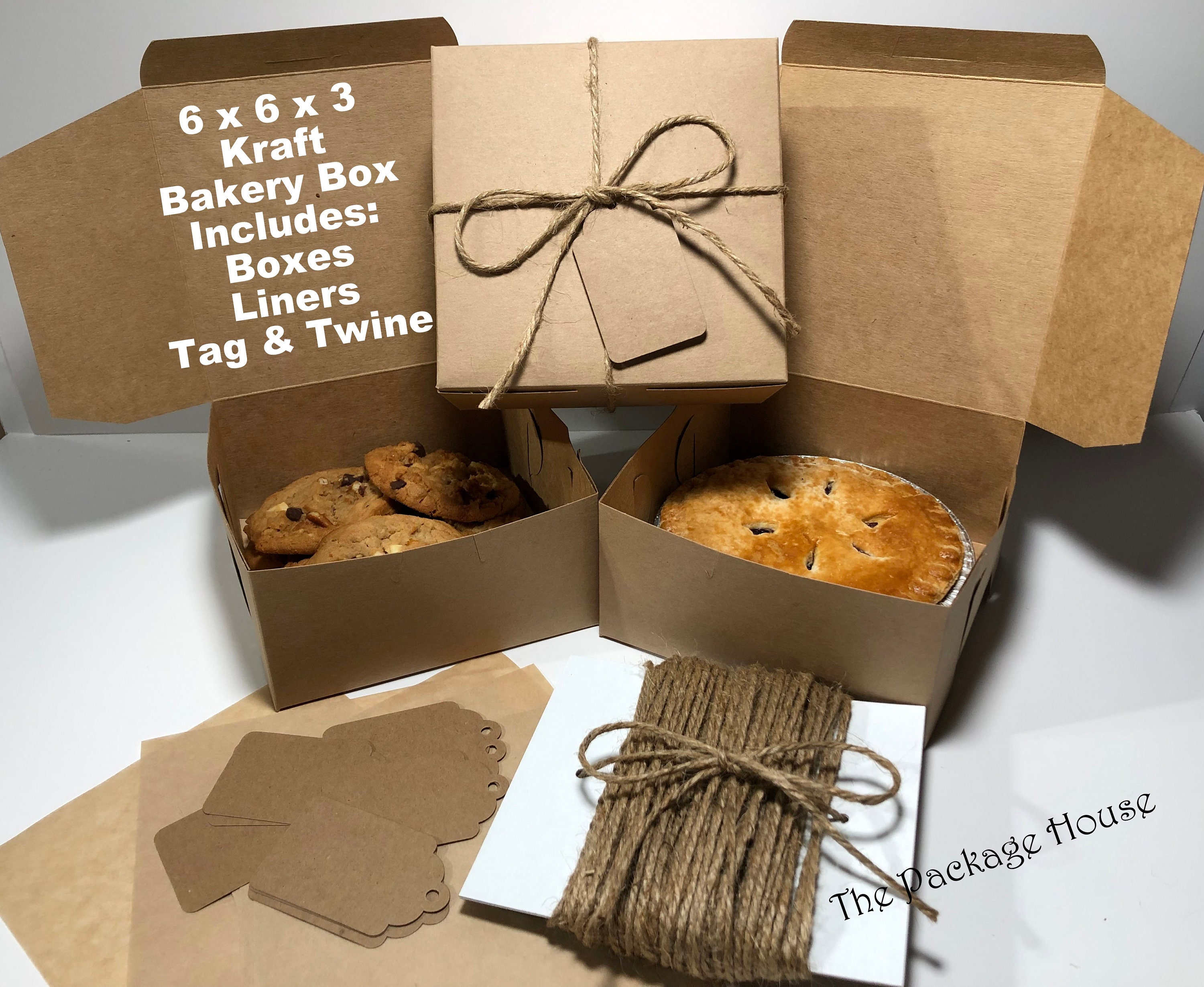 Cookie Box Small Bakery Box 12 Kraft Cookie Box Kits Etsy