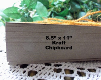 Kraft Card Stock, Kraft Chipboard, 100 Count 8-1/2" x 11" Kraft Chipboard, Paperboard, Kraft Journal Pages, Stamping, Crafts, Letterpress