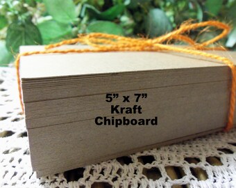 Kraft Card Stock, Kraft Chipboard, 100 Count 5" x 7" Kraft Chipboard, Paperboard, Kraft Journal Pages, Stamping, Crafts, Letterpress