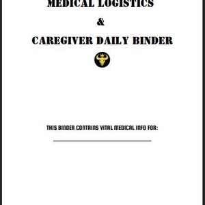 Medicinsk logistik och vårdgivares dagliga pärm: Ifyllbar hälsospårare, tidslinje för medicinering, mall för demensvård i PDF-format