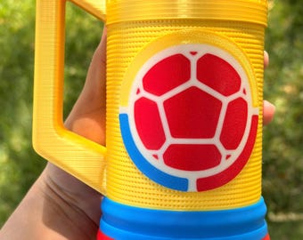 Caneca de Cerveja Los Cafeteros em Aço Inoxidável, Copa do Mundo Colômbia 2026 - Torcedor de Futebol