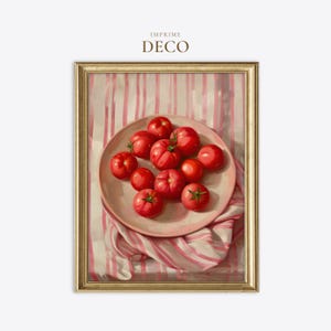 Teller mit frischen Tomaten – Kunstdruck für die Küche, Tomaten-Stillleben, italienisches Dekor, mediterranes Kunstwerk, digitaler Download