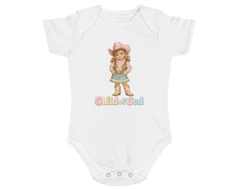 Body bébé fille cow-girl enfant de Dieu | Combinaison pour bébé Faith