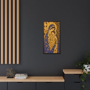 Madonna and Child Icon Matte Canvas Framed | Religious Wall Art, 16"x32" image 4