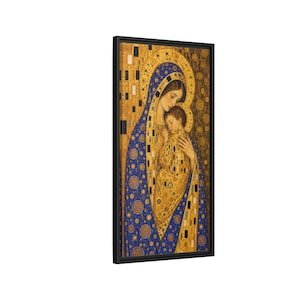 Madonna and Child Icon Matte Canvas Framed | Religious Wall Art, 16"x32" image 2
