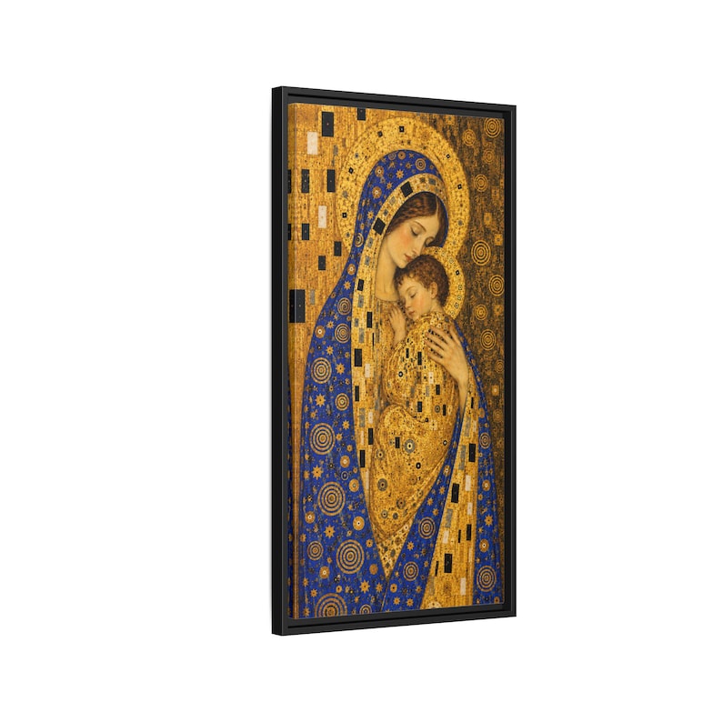 Madonna and Child Icon Matte Canvas Framed | Religious Wall Art, 16"x32" image 2