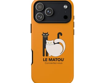 phone case LE MATOU - phone case with cat illustration - orange phone case | orange cat themed phone case - cat phone case - Cat Iphone case