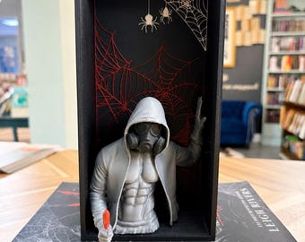 Hand Painted Dark Romance Book Nook | Gothic Bookshelf Decor | Morally Gray Man Shelf Insert | BookTok Reader Gift | Horror Romance Display