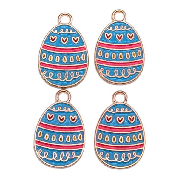 Lot de 4 ou 10 jolis charms œufs de Pâques
