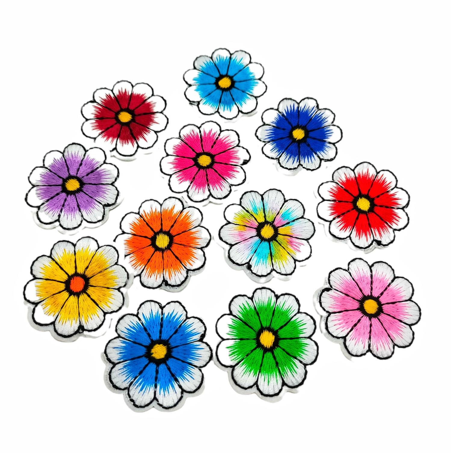 Set of 10 Gorgeous Iron on Flower Patches 